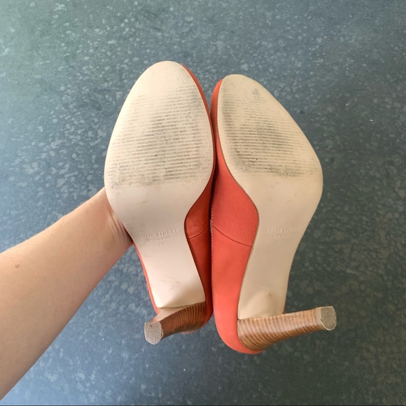 COLIN STEWART red suede closed toe pump heel - Picture 8 of 9